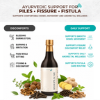 Arshopilecare Ayurvedic herbal formulation by Sanadana Herbals for piles, fissure and fistula care, featuring herbal ingredients and supporting comfortable bowel movement and anorectal wellness.