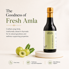 Fresh Amla Ayurvedic preparation – Dhatryarishtam herbal bottle with fresh amla fruits, highlighting traditional Ayurvedic wellness benefits