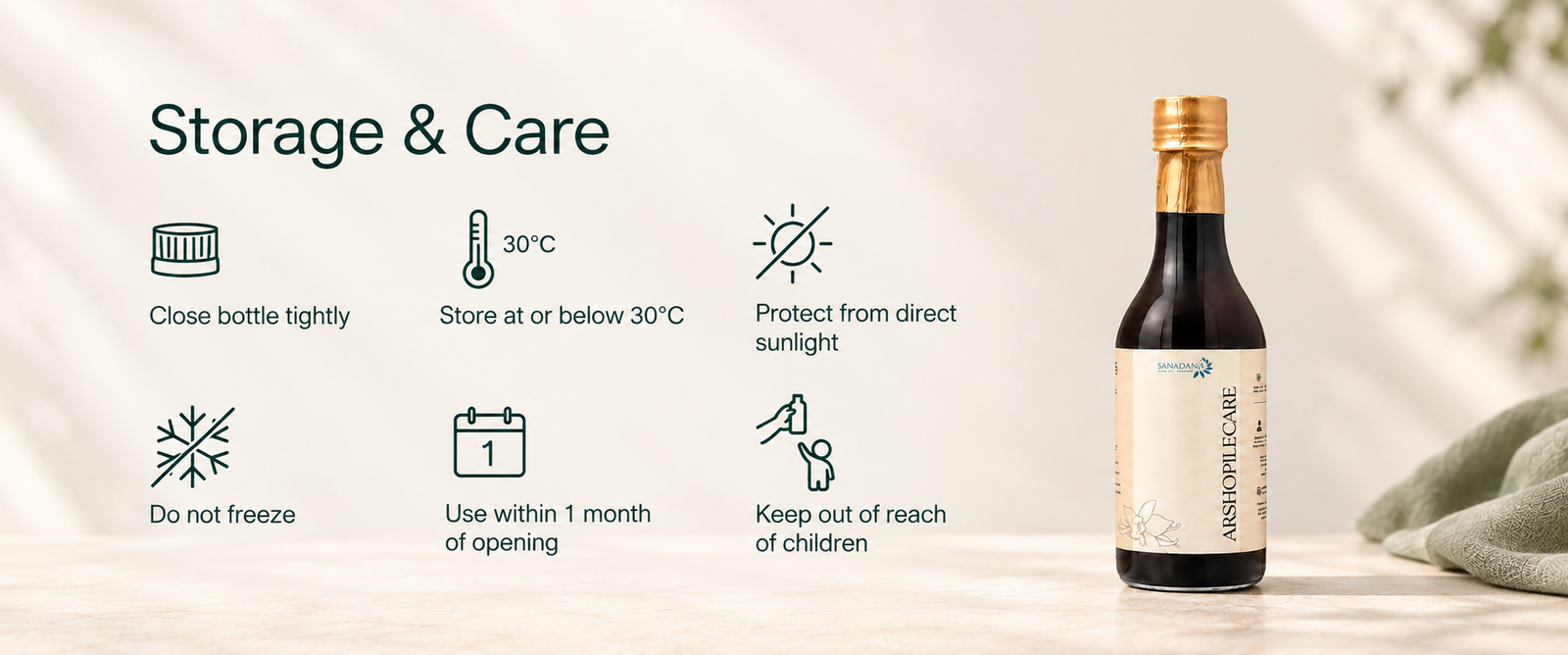 ARSHOPILECARE — Storage and care